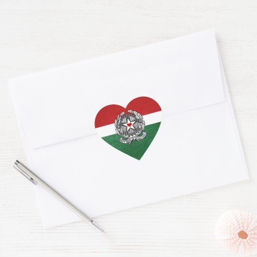Italiaans paspoort hart sticker (Envelop)