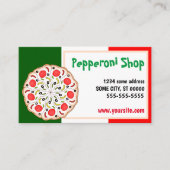 Italiaans Pepperoni-pizzarestaurant Visitekaartje (Voorkant)
