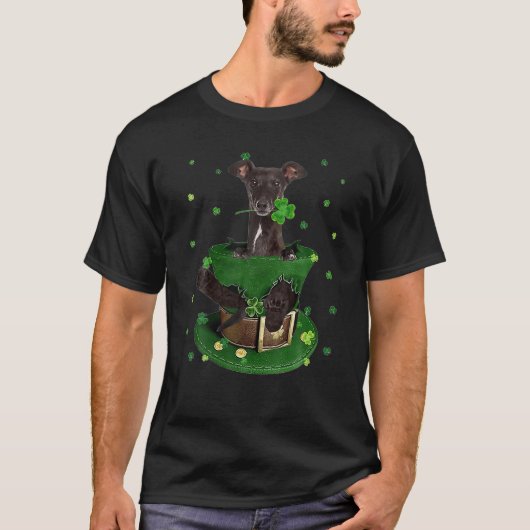 Italiaans Pet Shamrock Clovers St Patrick T-shirt (Voorkant)