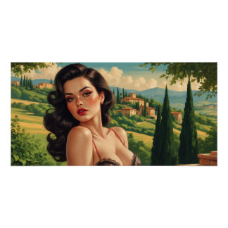 Italiaans Pin-up-beeldscherm Perfect Poster