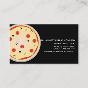 Italiaans Pizza Diner Restaurant Zakelijke Kaart Visitekaartje