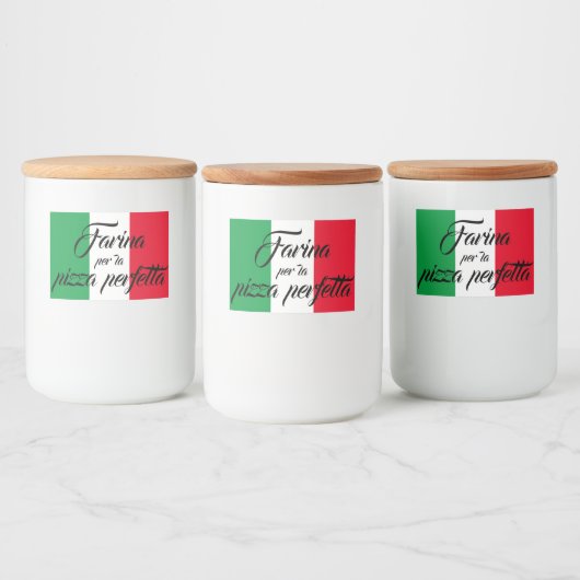 Italiaans Pizza meel Jar label - pizza chef cadeau Voedselcontainer Etiket (Flessen)