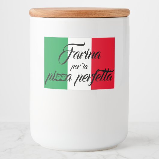 Italiaans Pizza meel Jar label - pizza chef cadeau Voedselcontainer Etiket (Voorkant)