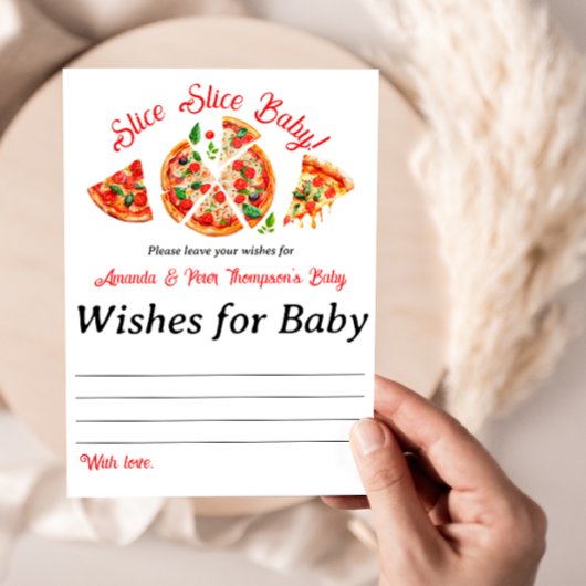 Italiaans Pizza Party Slice Baby shower Spel Kaart