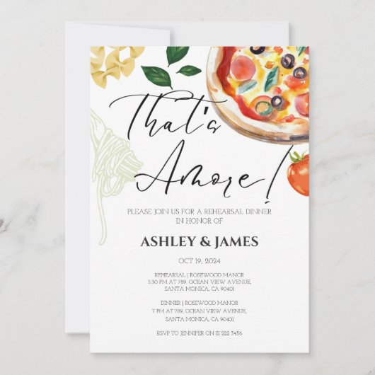 Italiaans Pizza repetitie diner Casual Dat is Amor Kaart (Voorkant)