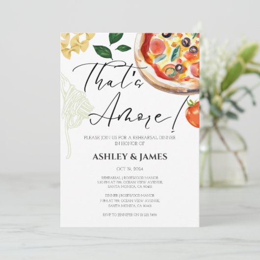 Italiaans Pizza repetitie diner Casual Dat is Amor Kaart (Staand voorkant)