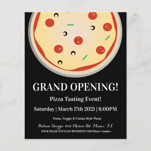 Italiaans pizzarestaurant evenement grand opening flyer (Voorkant)