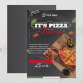 Italiaans pizzarestaurantmenu, Liefde en pizza Men Menu (Voorkant / Achterkant)