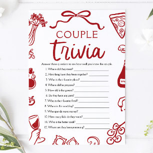 Italiaans Pizzastel Trouwfeest Spelletjes Trivia B Kaart