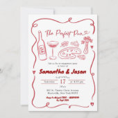 Italiaans Pizzeria en Wijn Perfect Pair Verloving Kaart (Voorkant)