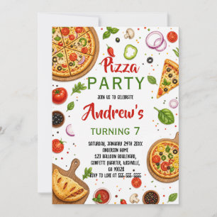 Italiaans Pizzeria Feest Koken Verjaardag Kaart