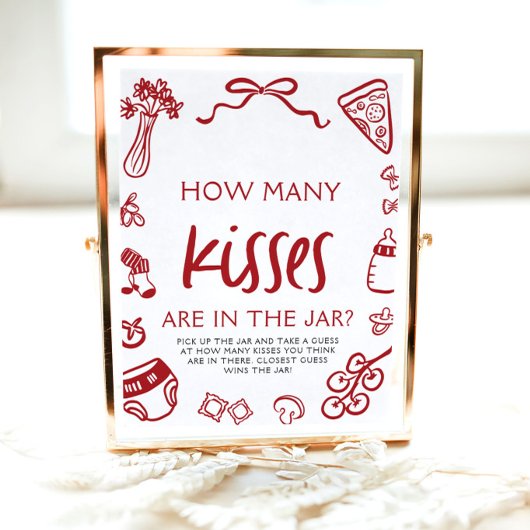 Italiaans Pizzeria Raad eens hoeveel kussen Baby s Poster