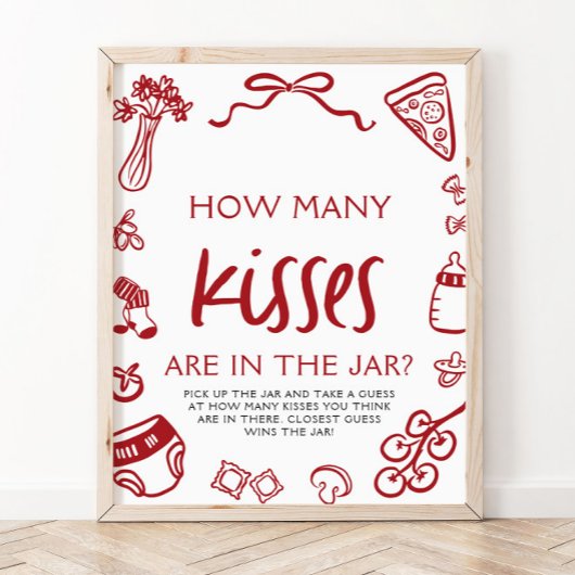 Italiaans Pizzeria Raad eens hoeveel kussen Baby s Poster