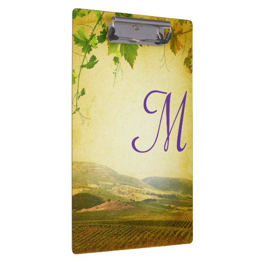 Italiaans platteland Monogram Initiaal Clip Board Klembord (Rechts)