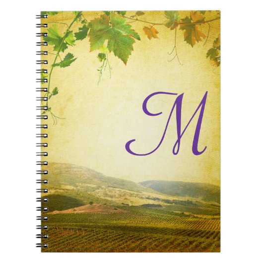 Italiaans Platteland Monogram Initiaal Notitieboek (Voorkant)