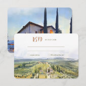 Italiaans platteland Waterverf bruiloft RSVP Kaart (Voorkant / Achterkant)