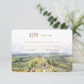 Italiaans platteland Waterverf bruiloft RSVP Kaart (Staand voorkant)