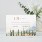 Italiaans platteland Waterverf bruiloft RSVP Kaart (Staand voorkant)