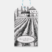 Italiaans platteland wijngaard bruiloft cadeaulabel (Achterkant)