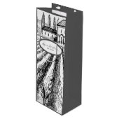 Italiaans platteland  wijngaard bruiloft wijn cadeautas (Voorkant Gekanteld)