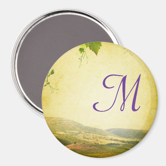 Italiaans platteland wijnmakerij monogram Initiaal Magneet (Voorkant / Achterkant)