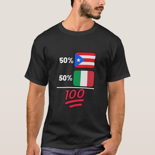 Italiaans plus Puerto Rican Mix erfgoed T-shirt (Voorkant)