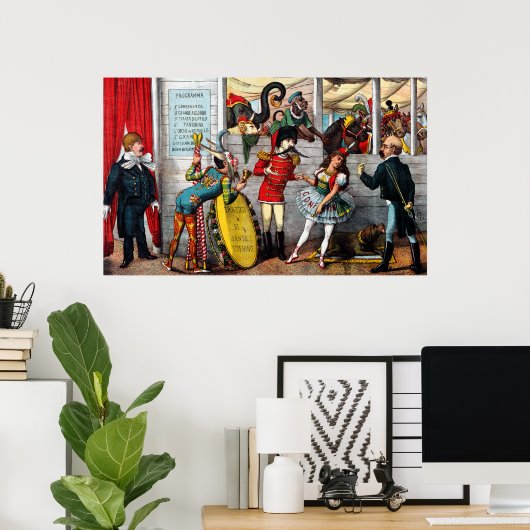 italiaans politiek Cartoon van circusartiesten Poster (Thuiskantoor)