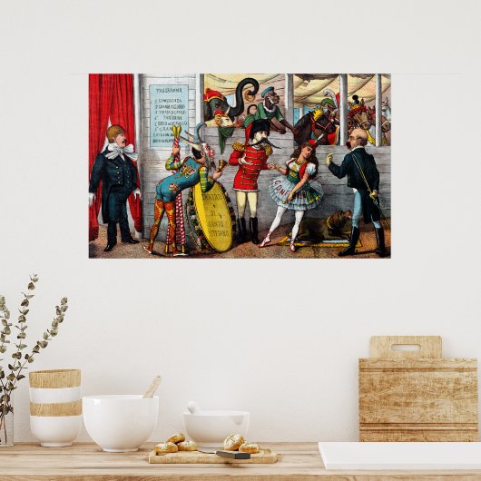 italiaans politiek Cartoon van circusartiesten Poster (Keuken)