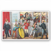 italiaans politiek Cartoon van circusartiesten Sticker (Voorkant)