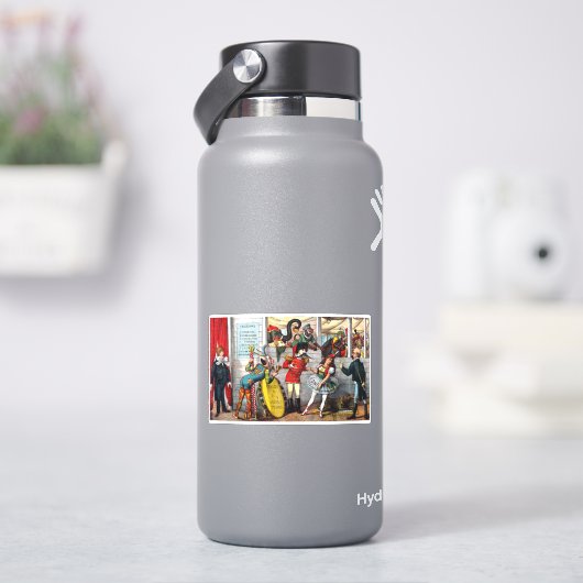italiaans politiek Cartoon van circusartiesten Sticker (HydroFlask)