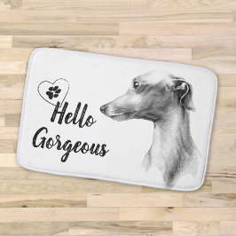 Italiaans portret Greyhound Dog Hallo prachtige te Badmat