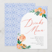 Italiaans Positano Aperol Spritz bruiloft Drinken  Menu (Voorkant / Achterkant)