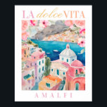 Italiaans Poster La Dolce Vita<br><div class="desc">Italiaanse Amalfi kust Bloemenprint</div>