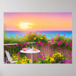 Italiaans Poster Seaside Patio Garden