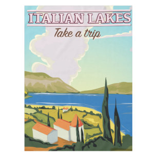 Italiaans poster van het klassieke vliegverkeer tafelkleed