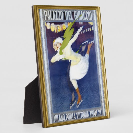  Italiaans poster van ijsschaatsen Fotoplaat (Zijkant)