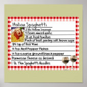 Italiaans Poster voor de ontvangst van spaghetti (Voorkant)