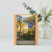 Italiaans Poster voor het reizen door Riviera Vint Briefkaart (Staand voorkant)