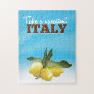 Italiaans poster voor het reizen met wijnstokken legpuzzel