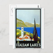 Italiaans Poster voor het reizen van het district  Briefkaart (Voorkant / Achterkant)