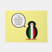 Italiaans praten Ms Penguin gepersonaliseerd Deurmat (Voorkant)