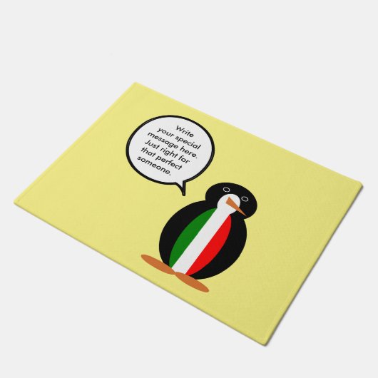 Italiaans praten Ms Penguin gepersonaliseerd Deurmat (Schuin)