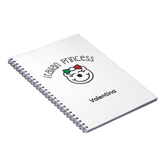 Italiaans prinsesje – Schattige handgetekende Beer Notitieboek (Rechterzijde)