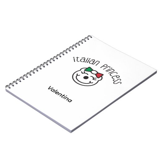 Italiaans prinsesje – Schattige handgetekende Beer Notitieboek (Linkerzijde)