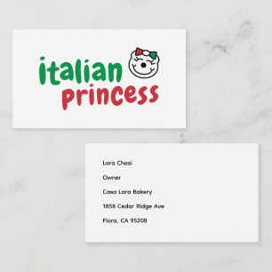 Italiaans prinsesje – Schattige handgetekende Beer Visitekaartje