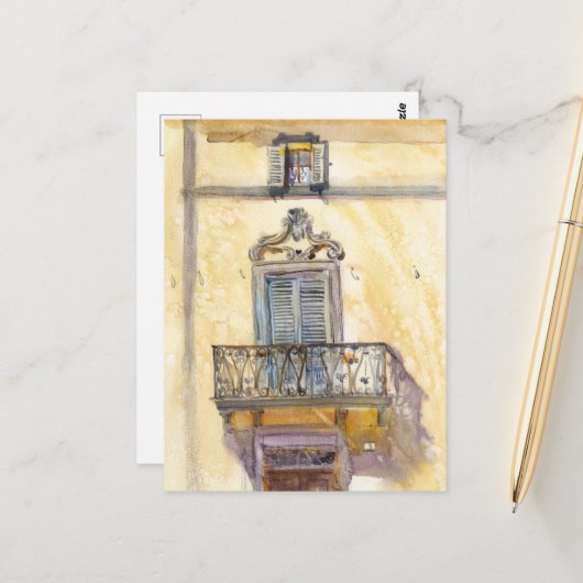 Italiaans raam. Originele kunst van Sveta Mikhalev Briefkaart (Voorkant / Achterkant in situ)