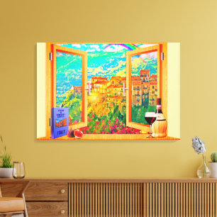 Italiaans raamdoek wandkunst canvas afdruk