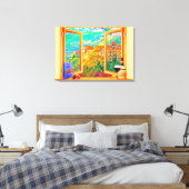 Italiaans raamdoek wandkunst canvas afdruk (Insitu (Slaapkamer))