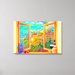 Italiaans raamdoek wandkunst canvas afdruk