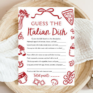 Italiaans raden het Italiaans gerecht Baby shower Kaart